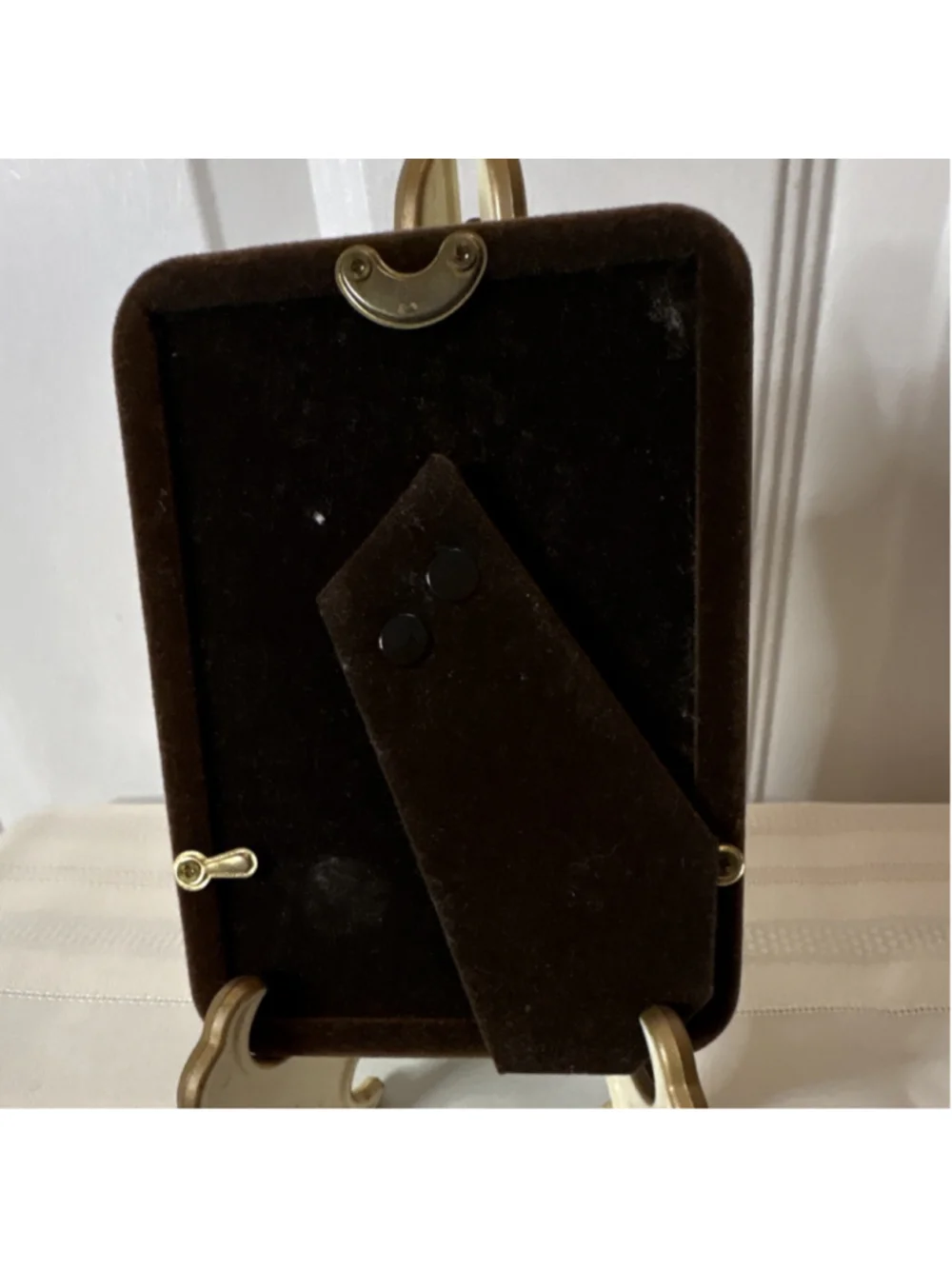 Gold Metal Ornate Rectangular Photo Frame 4 x 5.5 in Polished Brass Finish